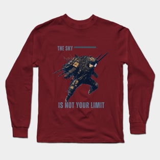 Japanese samurai aesthetic Sky diving Long Sleeve T-Shirt